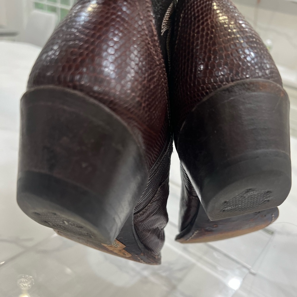 Justin Vintage brown lizard L 4711 western cowboy boots size 6 - Picture 9 of 14